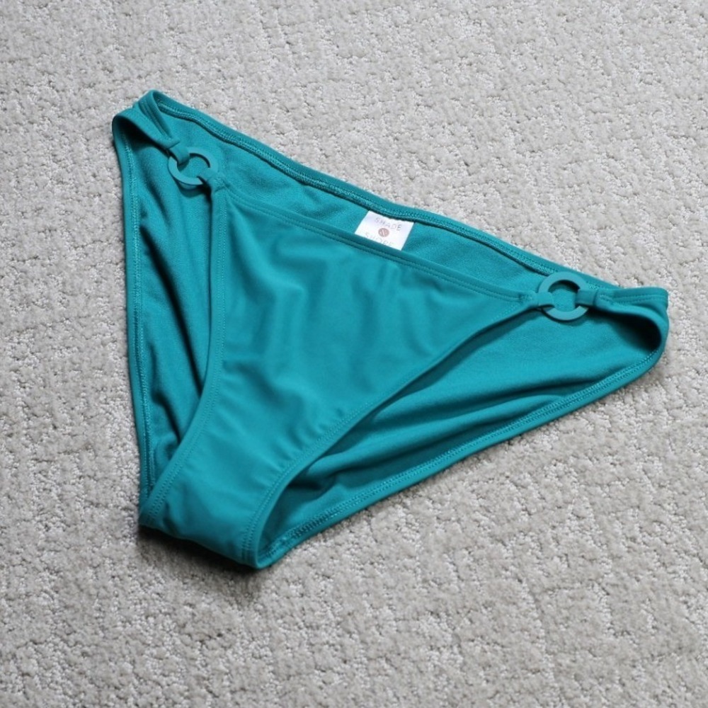 Shade & Shore Teal Blue O-Ring Bikini Bottom Swimwear Small 4-6